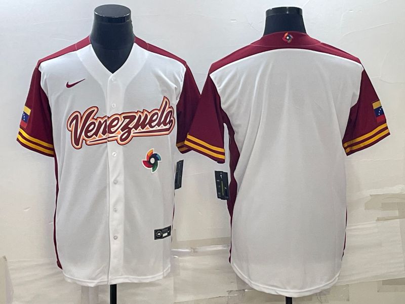 Men 2023 World Cub Venezuela Blank White Nike MLB Jersey6->more jerseys->MLB Jersey